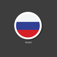 Russia flag Vector circle with flags.