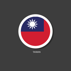 Taiwan flag Vector circle with flags.