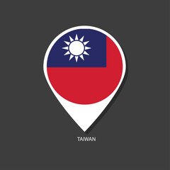 Taiwan flag Vector marker with flags.