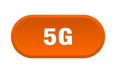 5g button. rounded sign on white background