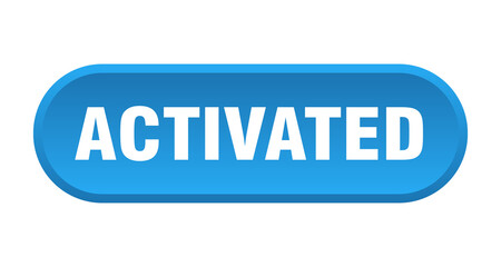 activated button. rounded sign on white background