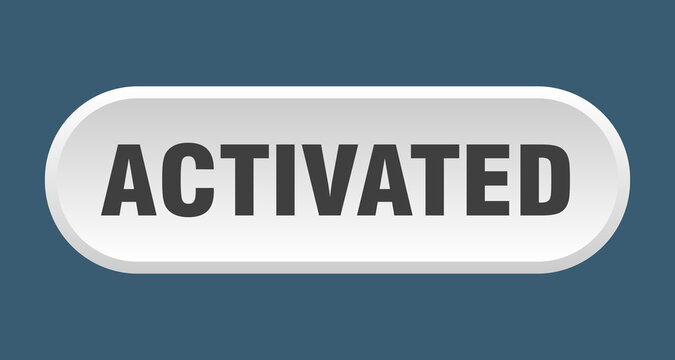 activated button. rounded sign on white background