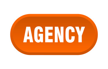 agency button. rounded sign on white background