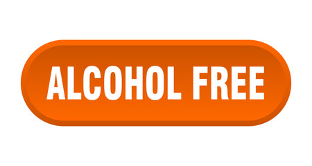 alcohol free button. rounded sign on white background