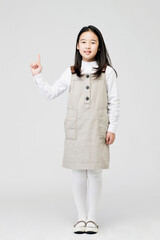 girl pointing up