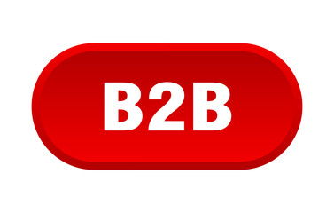 b2b button. rounded sign on white background