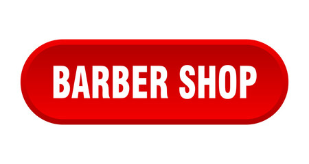 barber shop button. rounded sign on white background