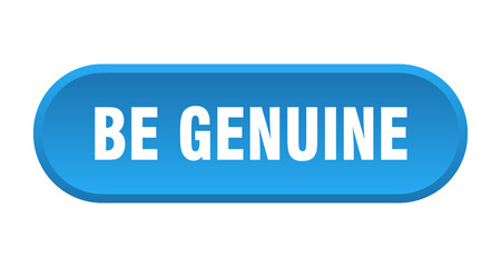be genuine button. rounded sign on white background