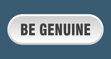be genuine button. rounded sign on white background