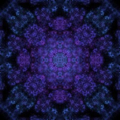 Symmetrical galaxy illustration background. Kaleidoscope design