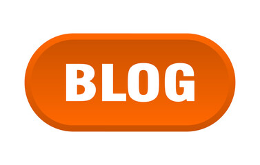 blog button. rounded sign on white background