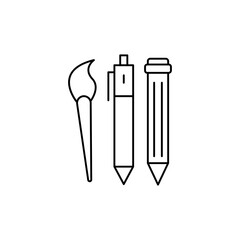 Pen tool line icon, icon for education. Design template vector