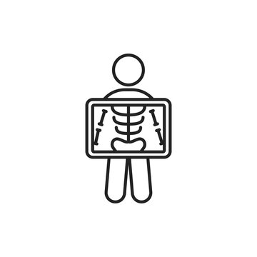 recommend clip art: X-ray screening black line icon. Medical and scientific concept. Laboratory diagnostics. Pictogram for web, mobile app, promo. UI UX design element