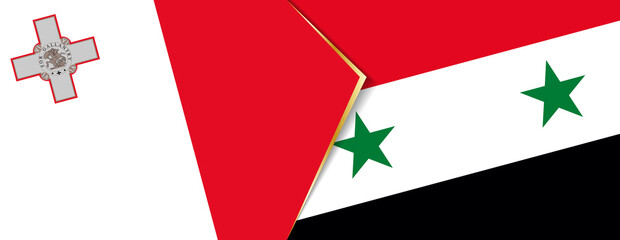 Malta and Syria flags, two vector flags.