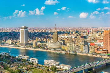 Foto op Canvas Aerial view of Cairo © zevana