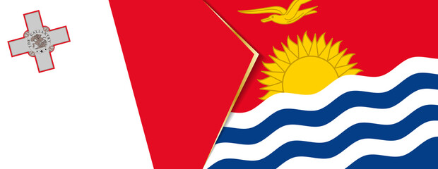 Malta and Kiribati flags, two vector flags.