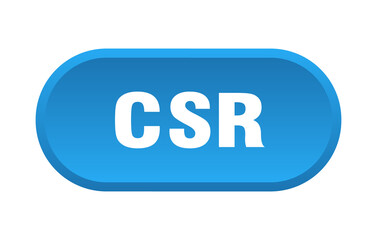 csr button. rounded sign on white background