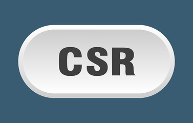 csr button. rounded sign on white background