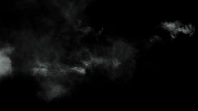 Realistic misty smoke and rain, smoke drifting to the right with alpha