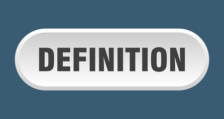 definition button. rounded sign on white background