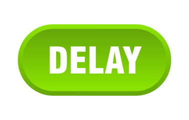 delay button. rounded sign on white background