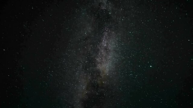 Milky way galaxy motion and blinking stars on summer night starry sky,universe