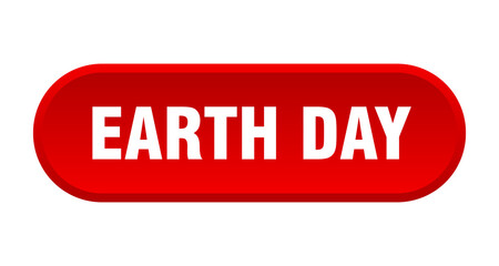 earth day button. rounded sign on white background