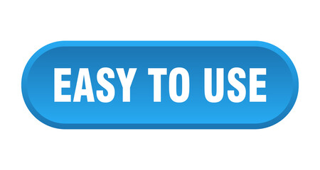 easy to use button. rounded sign on white background