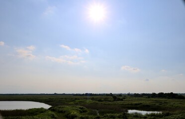 秋の渡良瀬　空　太陽　風景