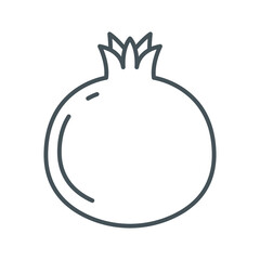 Pomegranate line icon, fruit and garnet, vector graphics, a linear pattern on a white background, eps 10.