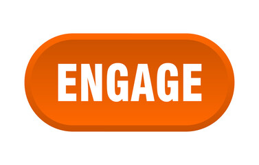 engage button. rounded sign on white background