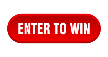 enter to win button. rounded sign on white background