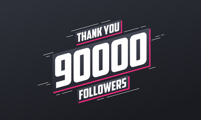 Thank you 90000 followers, Greeting card template for social networks.