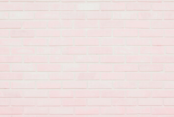 Empty Background of wide pink brick wall texture. White brick wall concrete or stone pattern nature, wallpaper limestone abstract floor/Grid uneven interior rock. Home & office design backdrop.