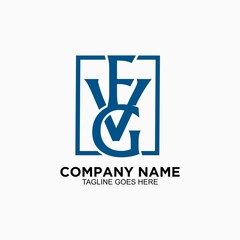 FVG intial logo design template for brand