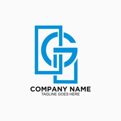 G initial logo simple design in box concept