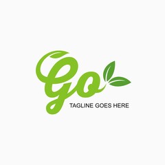 GO logo design with leaf design concept for event green and environment