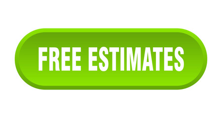 free estimates button. rounded sign on white background