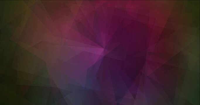 4K looping dark pink, green polygonal flowing video. Flowing colorful lights in motion style with gradient. Design for presentations. 4096 x 2160, 30 fps. Codec Photo JPEG.