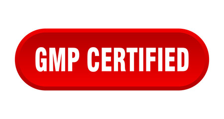 gmp certified button. rounded sign on white background
