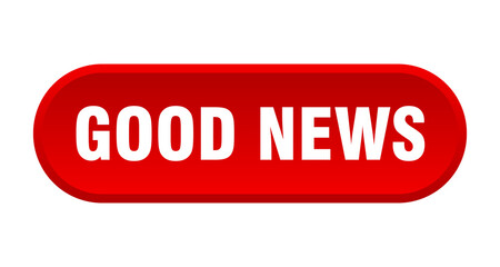 good news button. rounded sign on white background