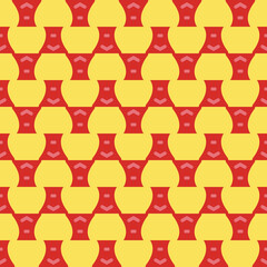 Vector seamless pattern texture background with geometric shapes, colored in red, yellow colors.