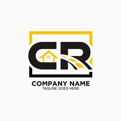 Letter CR initial logo for realestate design