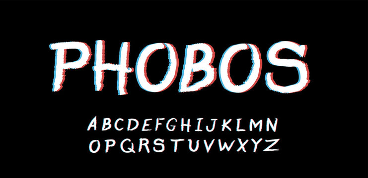 Scary style alphabet .EPS 10 Included. Simple energy effect.