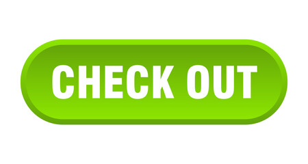 check out button. rounded sign on white background
