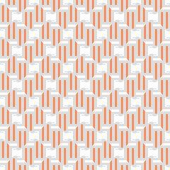 Vector seamless pattern texture background with geometric shapes, colored in orange, grey, white colors.