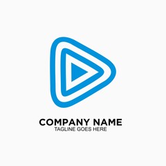 Play button or triangle logo with clear and simple design