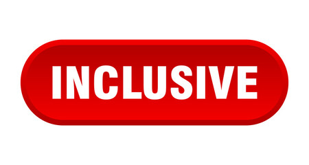 inclusive button. rounded sign on white background