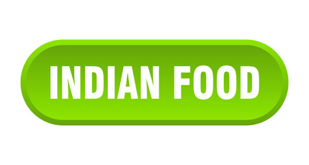 indian food button. rounded sign on white background