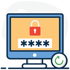 
Flat design of reset password concept icon
